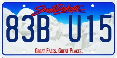 SD license plate 83BU15