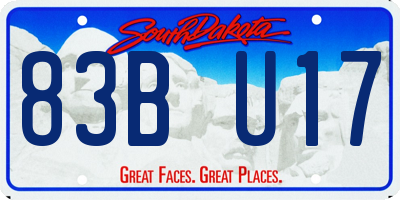 SD license plate 83BU17