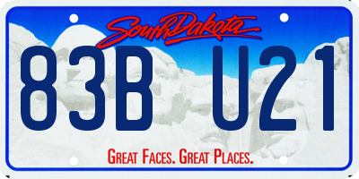 SD license plate 83BU21