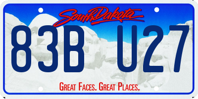 SD license plate 83BU27