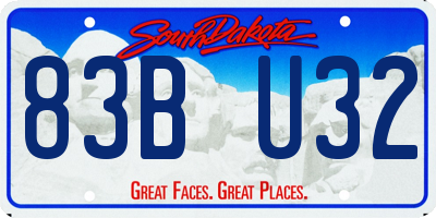 SD license plate 83BU32