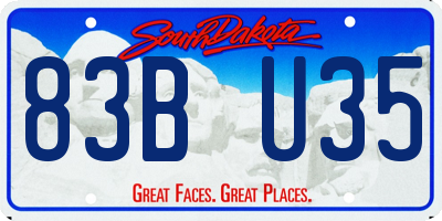 SD license plate 83BU35