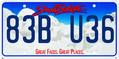 SD license plate 83BU36
