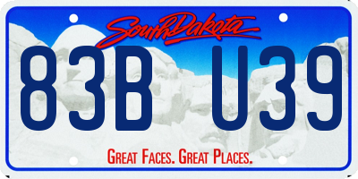 SD license plate 83BU39