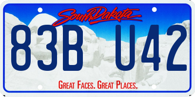 SD license plate 83BU42