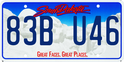 SD license plate 83BU46