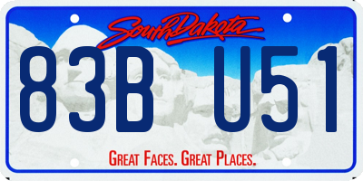 SD license plate 83BU51