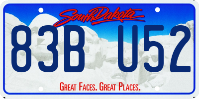 SD license plate 83BU52