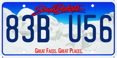 SD license plate 83BU56