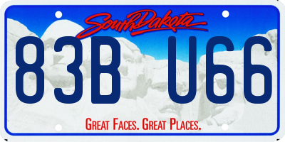 SD license plate 83BU66