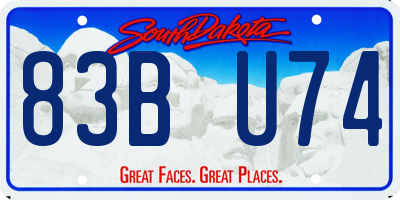 SD license plate 83BU74