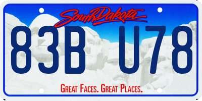 SD license plate 83BU78