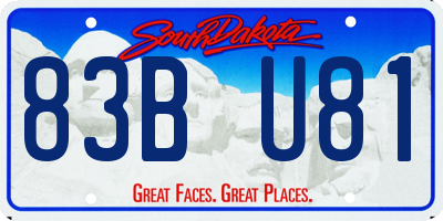 SD license plate 83BU81
