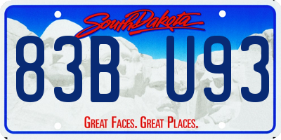 SD license plate 83BU93