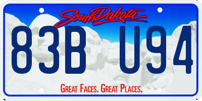 SD license plate 83BU94