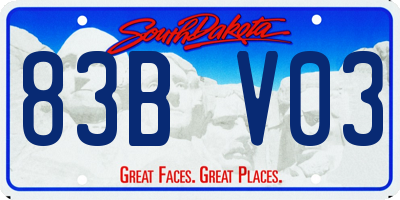 SD license plate 83BV03