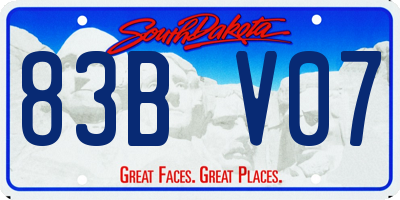 SD license plate 83BV07