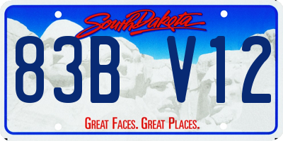 SD license plate 83BV12