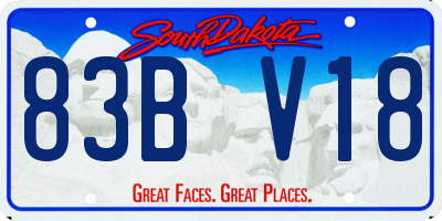 SD license plate 83BV18