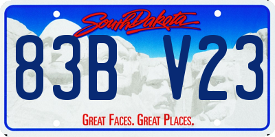 SD license plate 83BV23