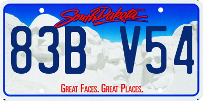 SD license plate 83BV54