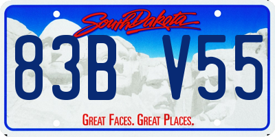 SD license plate 83BV55