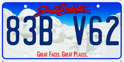 SD license plate 83BV62