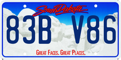 SD license plate 83BV86