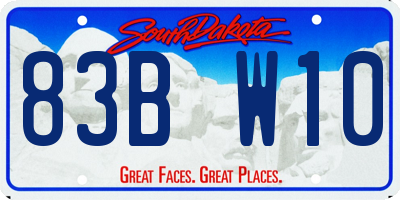 SD license plate 83BW10