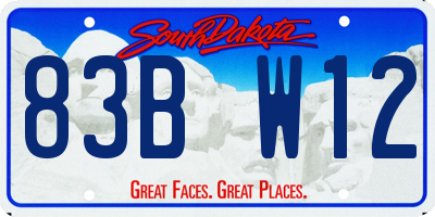 SD license plate 83BW12