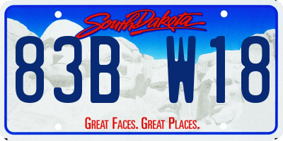 SD license plate 83BW18