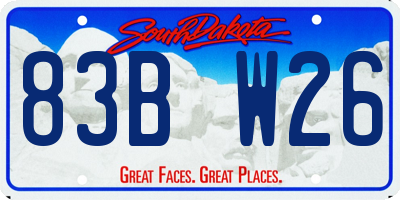 SD license plate 83BW26