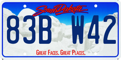 SD license plate 83BW42