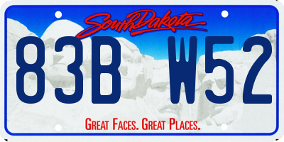 SD license plate 83BW52