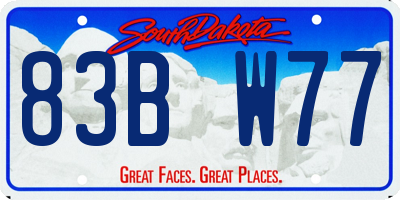 SD license plate 83BW77