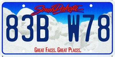 SD license plate 83BW78