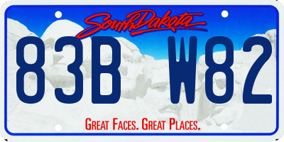 SD license plate 83BW82