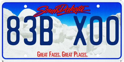 SD license plate 83BX00