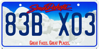 SD license plate 83BX03