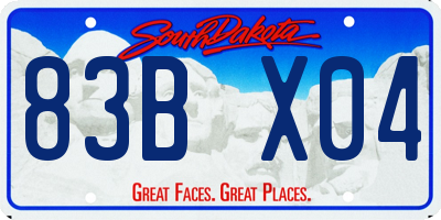 SD license plate 83BX04