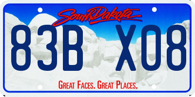 SD license plate 83BX08