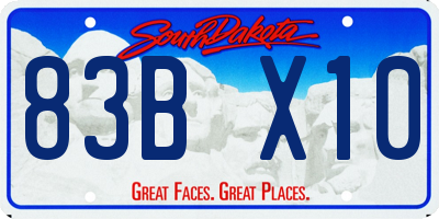 SD license plate 83BX10