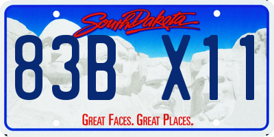 SD license plate 83BX11