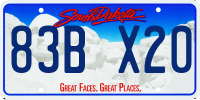 SD license plate 83BX20