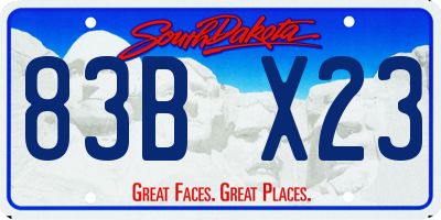 SD license plate 83BX23