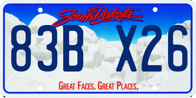 SD license plate 83BX26