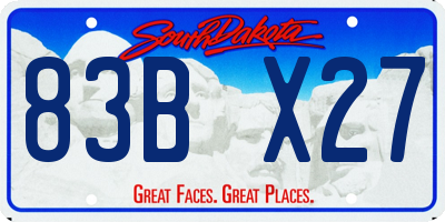 SD license plate 83BX27