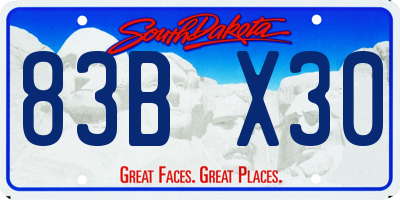 SD license plate 83BX30