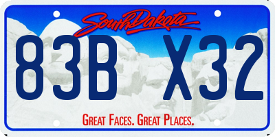 SD license plate 83BX32