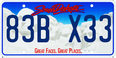SD license plate 83BX33